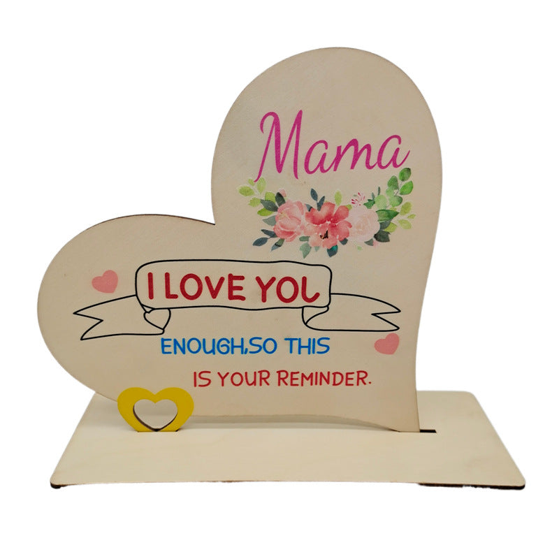 Wholesale Mother's Day Heart-shaped Wooden Ornaments